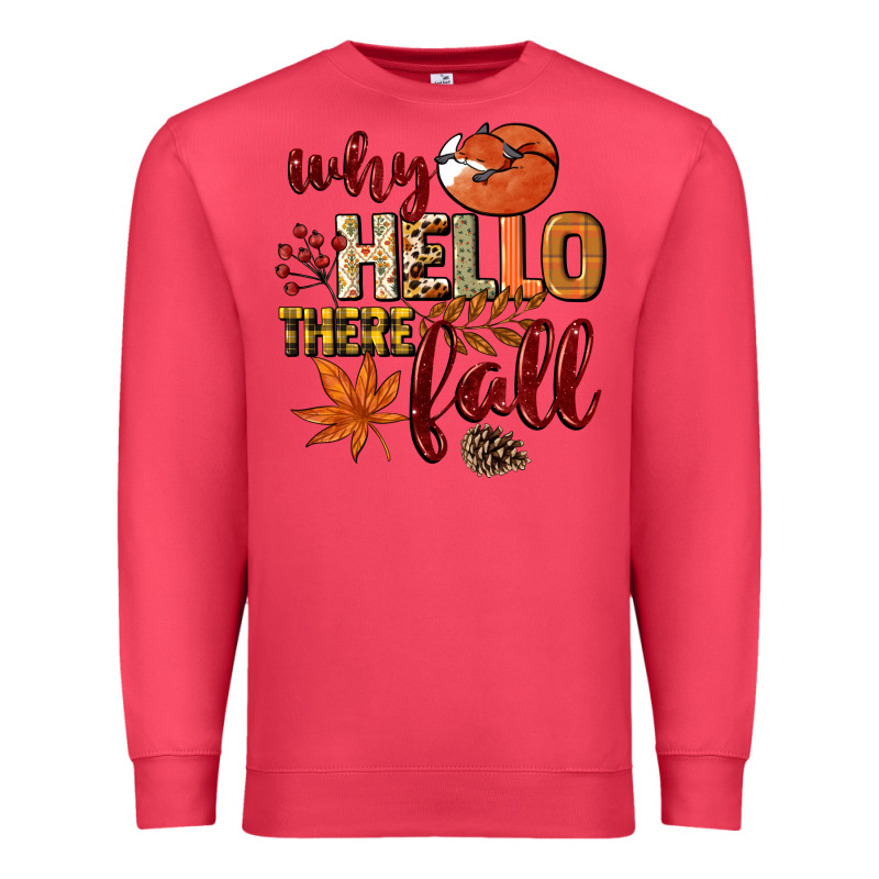 Why Hello There Fall Premium Sweatshirt by NancyCooperArtShop | Teevron