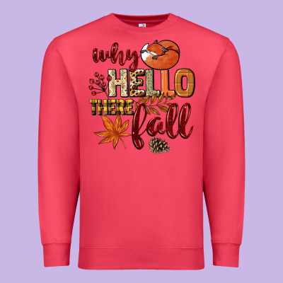 Why Hello There Fall Premium Sweatshirt Designed By Nancycooperartshop