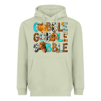 Matcha Gobble Gobble Gobble with Turkey Heavyweight Hoodie - texasbilliewilder