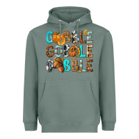 Sage Gobble Gobble Gobble with Turkey Heavyweight Hoodie - texasbilliewilder