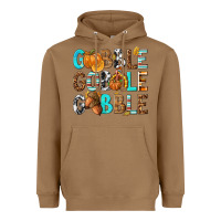 Toasted Coconut Gobble Gobble Gobble with Turkey Heavyweight Hoodie - texasbilliewilder