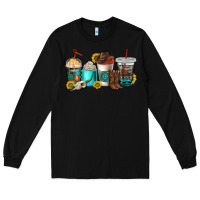 Black western coffee cups Long Sleeve Tee - NancyCooperArtShop