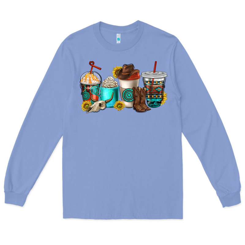 Western Coffee Cups Long Sleeve Tee by NancyCooperArtShop | Teevron