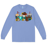 Colony Blue western coffee cups Long Sleeve Tee - NancyCooperArtShop