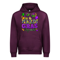 Mauve Wine Mardi Gras squad Urban Hoodie - FaDigitalArtStudio