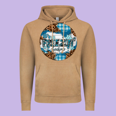 It's Freezin' Season Vintage Hoodie Designed By Ranaportraitstore