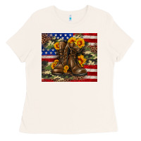Bone Army USA lag leopard camouflage sunflower 20oz Ladies Tee - Neo Western