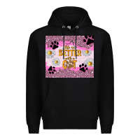 Black life is better with a cat Premium Hoodie - TumblerDesignByShophia