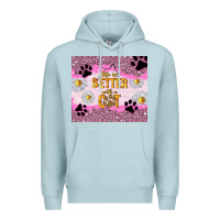 Blue Mist life is better with a cat Premium Hoodie - TumblerDesignByShophia