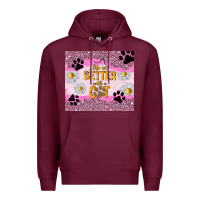 Burgundy life is better with a cat Premium Hoodie - TumblerDesignByShophia