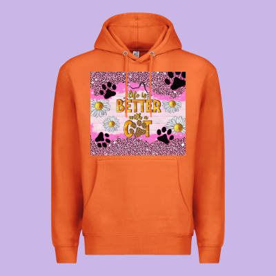 Life Is Better With A Cat Premium Hoodie Designed By Tumblerdesignbyshophia