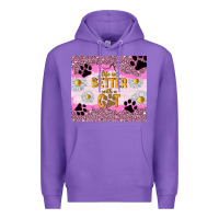 Purple life is better with a cat Premium Hoodie - TumblerDesignByShophia