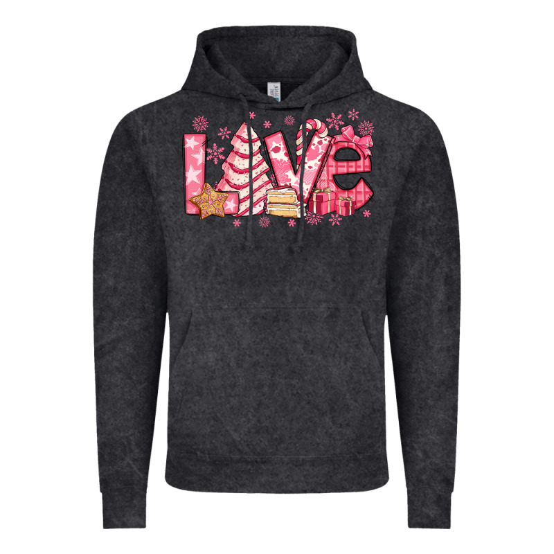 Love Pink Christmas Tree Cake Vintage Hoodie by Jasminsmagicworld | Teevron