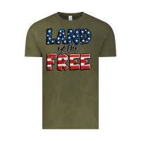 Vintage Olive Land of the free America Vintage Tee - Jasminsmagicworld