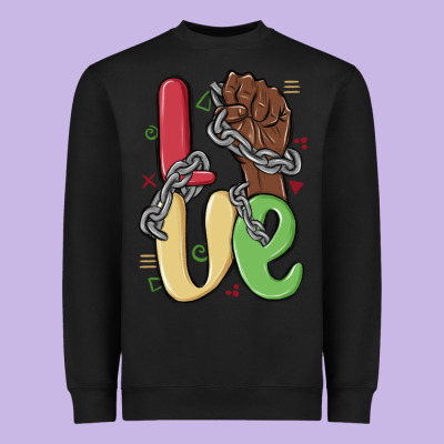 Love Juneteenth Heavyweight Sweatshirt Designed By Maliassmallbusiness