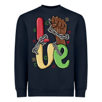 Navy love juneteenth Heavyweight Sweatshirt - MaliasSmallBusiness