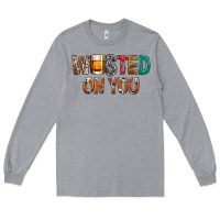 Heather Grey wasted on you Long Sleeve Tee - NancyCooperArtShop