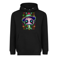 Mexican Day Of Dead Sugar Skull Heavyweight Hoodie | Teevron