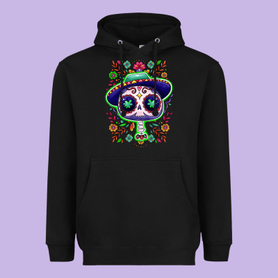 Mexican Day Of Dead Sugar Skull Heavyweight Hoodie Designed By Nancycooperartshop