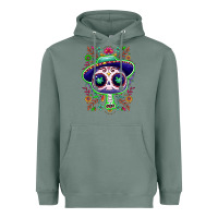 Sage Mexican Day of dead sugar skull Heavyweight Hoodie - NancyCooperArtShop