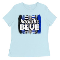 Baby Blue Back the blue brushstrokes Ladies Tee - Neo Western