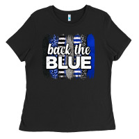 Black Back the blue brushstrokes Ladies Tee - Neo Western