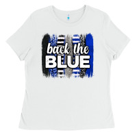 White Back the blue brushstrokes Ladies Tee - Neo Western