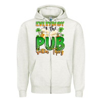 Oatmeal Heather everybody in the pub gettin tipsy Zipper Hoodie - Artiststas