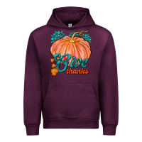 Mauve Wine Give Thanks Urban Hoodie - FaDigitalArtStudio