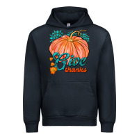Navy Give Thanks Urban Hoodie - FaDigitalArtStudio