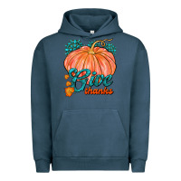 Pigment Midnight Navy Give Thanks Urban Hoodie - FaDigitalArtStudio