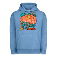 Pigment Pebble Blue Give Thanks Urban Hoodie - FaDigitalArtStudio