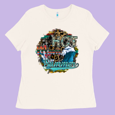 Hot Mom Summer Ladies Tee Designed By Sublimationcraftshop