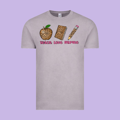 Teach Love Inspire Leopard Vintage Tee Designed By Adodesignshop