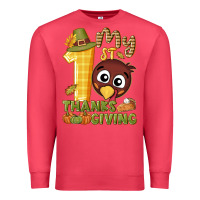 Cardinal My 1st Thanksgiving with turkey Premium Sweatshirt - NancyCooperArtShop