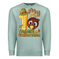 Seafoam My 1st Thanksgiving with turkey Premium Sweatshirt - NancyCooperArtShop