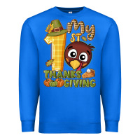 True Royal My 1st Thanksgiving with turkey Premium Sweatshirt - NancyCooperArtShop