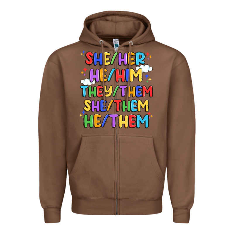 Pride Pronouns Zipper Hoodie by Artiststas | Teevron