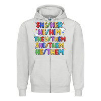 Dove Grey pride pronouns Zipper Hoodie - Artiststas