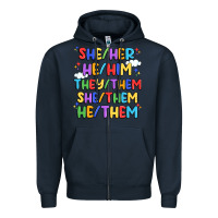 Navy pride pronouns Zipper Hoodie - Artiststas