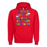 Red pride pronouns Zipper Hoodie - Artiststas