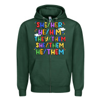 Sports Green pride pronouns Zipper Hoodie - Artiststas