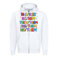 White pride pronouns Zipper Hoodie - Artiststas