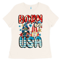 Bone Born in USA gnomes 4th of July Ladies Tee - CowGirlArtShop