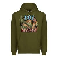 Army Green Boy Mama western cactus Cowboy Premium Hoodie - HowdyJamesFarm