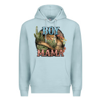 Blue Mist Boy Mama western cactus Cowboy Premium Hoodie - HowdyJamesFarm