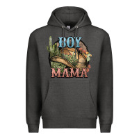 Charcoal Heather Boy Mama western cactus Cowboy Premium Hoodie - HowdyJamesFarm