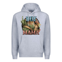 Heather Grey Boy Mama western cactus Cowboy Premium Hoodie - HowdyJamesFarm