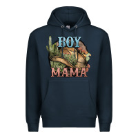 Navy Boy Mama western cactus Cowboy Premium Hoodie - HowdyJamesFarm