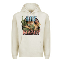 Oatmeal Heather Boy Mama western cactus Cowboy Premium Hoodie - HowdyJamesFarm